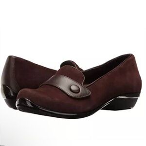 Womens Dansko Oleana Brown Suede Casual Slip On Shoes Loafers Size 38 US 7.5-8‎